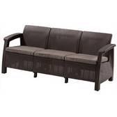 Диван для дачи плетеный с подушками из искусственного ротанга Corfu Love Seat Max